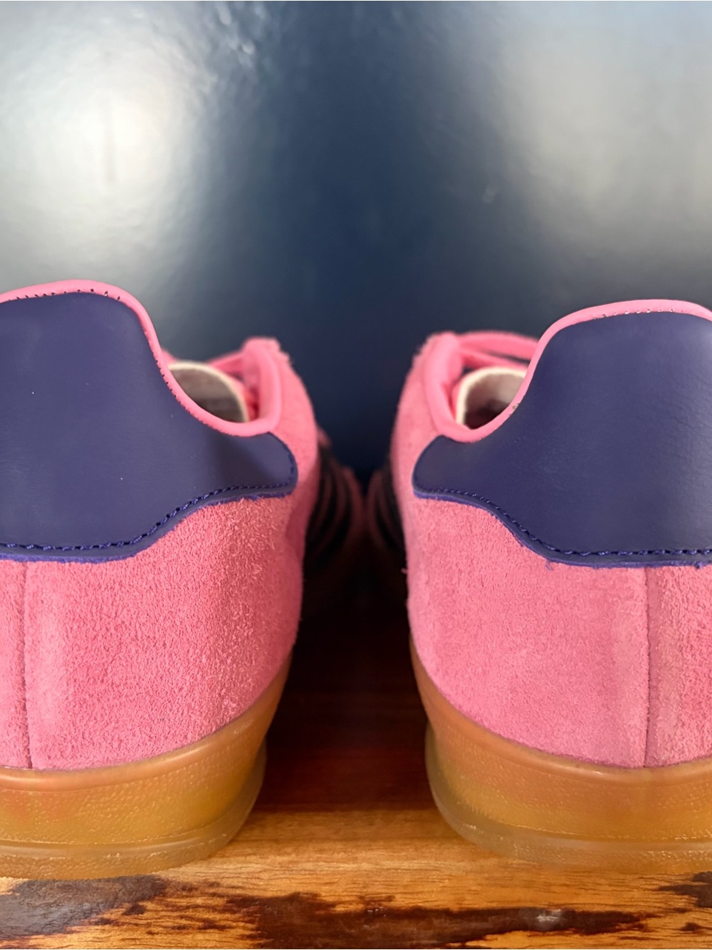 adidas Pink Suede Sneakers with black Stripes - Picture 9 of 13